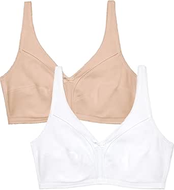 Fruit of the Loom Women's Seamed Soft Cup Wirefree Cotton Bra