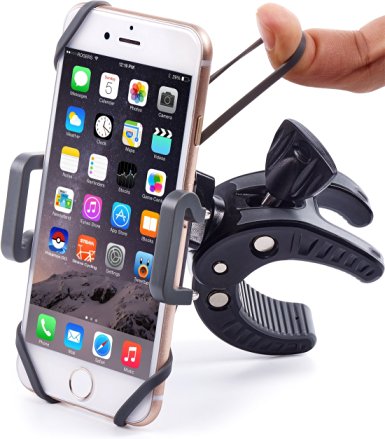 Bike & Motorcycle Phone Mount - For iPhone 7 (5, 6, 6s Plus), Samsung (Galaxy & Note) or any Cell Phone - Universal Mountain & Road Bicycle Handlebar Holder.  100 to Safeness & Comfort