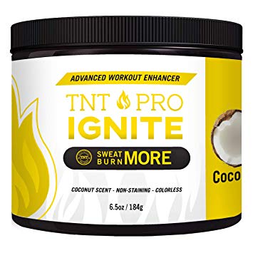 Fat Burning Cream for Belly Coconut Scented – TNT Pro Ignite Sweat Cream for Men and Women – Thermogenic Weight Loss Workout Slimming Workout Enhancer (6.5 oz Jar)