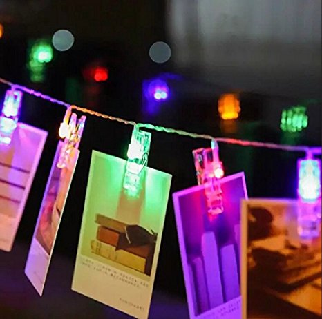 30 LED Photo Clips String Lights Indoor / Outdoor, Christmas Lights, USB Powered, 12 Ft, 30 LED Clips Lights，Multicolor - for Hanging Photos Paintings Pictures Card and Memos