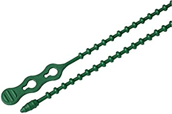 South Main Hardware 888077 12-in Double Loop Beaded, 15-Pack 50-lb, Green, Speciality Cable Tie, 15 Piece