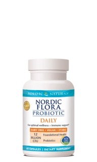 Nordic Naturals - Nordic Flora Probiotic Daily, Uplifted Wellness and Immune Support, 60 Soft Gels (FFP)