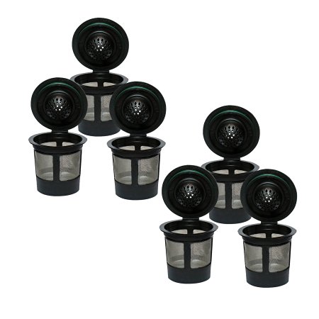 Premier Reusable Coffee Filter Pods Compatible w/ Keurig Kcup Coffee Brewer Series, Set of 6