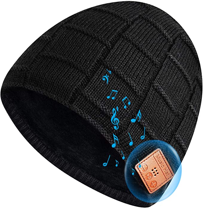 Bluetooth Beanie Hat Men Gifts V5.0 Beanie Winter Warm Unisex Music Knit Cap Best Presents for Teen Boys Girls Kids Built-in Stereo Speakers and Microphone