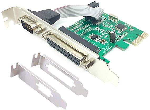 ELIATER PCIe Combo Serial Parallel Expansion Card PCI Express to Printer LPT Port RS232 Com Port Adapter IEEE 1284 Controller Card WCH382 Chip for Desktop PC with Low Bracket