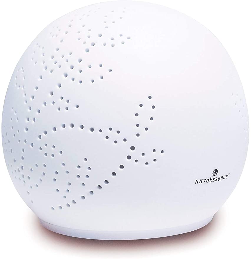 NuvoEssence Ceramic Diffuser- Light Therapy, Ultrasonic Aromatherapy-100 ML- Soothing and Calming. Ideal For Night Light