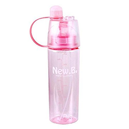Yapping 0.6L 0.4L Protable Leak Proof Sports Spray Water Bottle with Spray Mist Plastic Drink Bottle for Kids Students