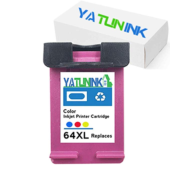 YATUNINK Remanufactured Ink Cartridge Replacement for HP 64XL Tri-Color Ink Cartridge N9J91AN Use for Envy 6252 Envy 6255 Envy 6258 Envy 7155 Envy 7158 Envy 7164 Envy 7855 Envy 7858 Envy 7864(1 Pack)
