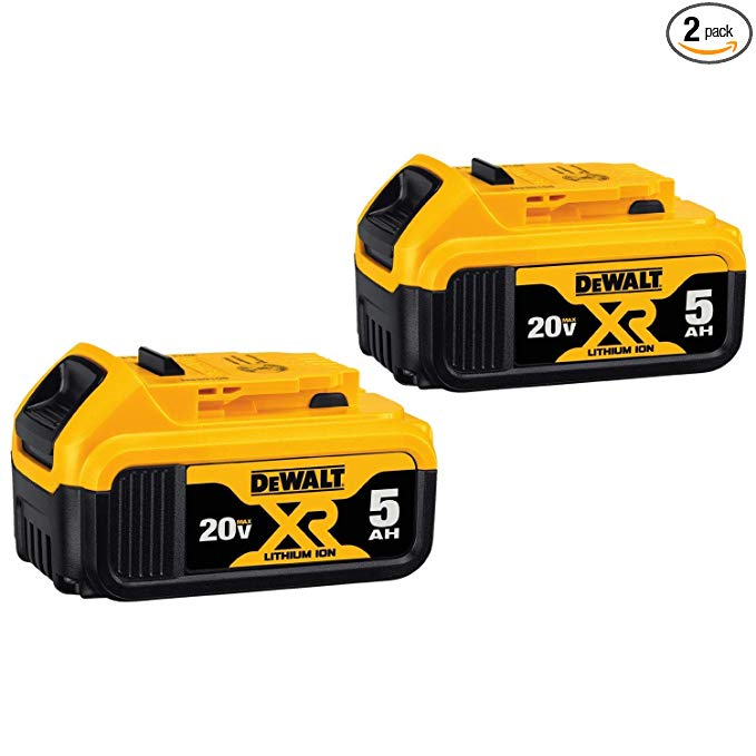 DEWALT DCB205 20V MAX XR 5.0Ah Lithium Ion Battery-Pack (2 Pack)