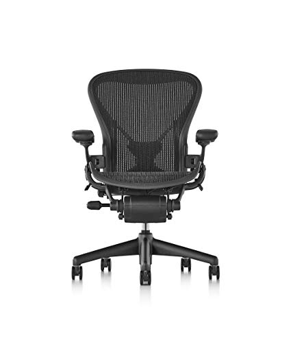 Herman Miller Classic Aeron Chair - Fully Adjustable, C size, Adjustable PostureFit, Carpet Casters (Renewed)