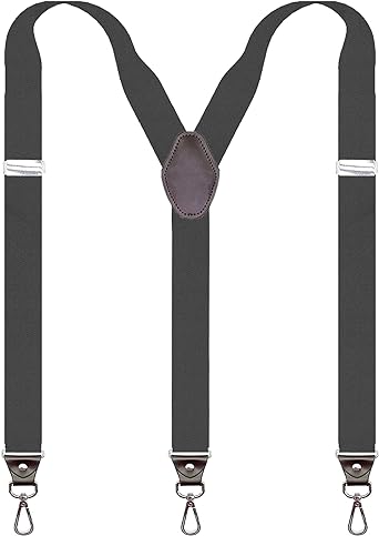AYOSUSH Hook Suspenders for Men Swivel Hooks Adjustable Elastic Retro Suspenders
