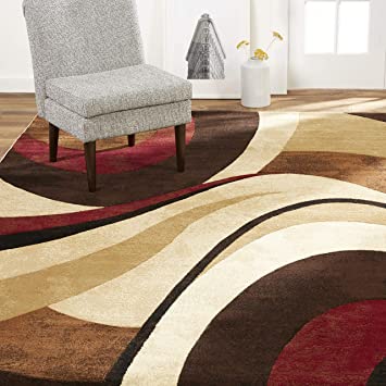 Home Dynamix Tribeca Slade Modern Area Rug, Abstract Brown/Red 9'2"x12'5"