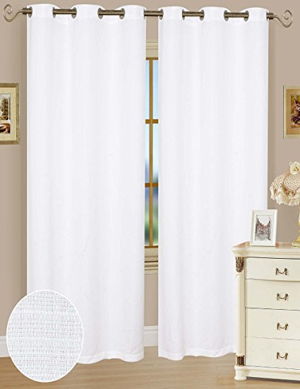 Solid Window Curtain Panel 38 x 84" White - One Panel