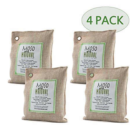 Moso Natural 200gm Air Purifying Bag, Natural, 4-Pack