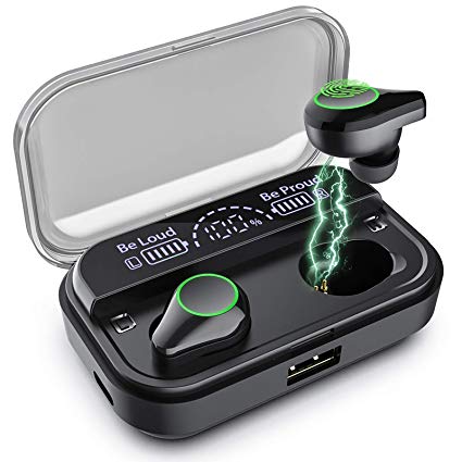 Wireless Earbuds, Kissral Bluetooth 5.0 Headphones with 4000mAh Charging case LED Battery Display 130 Hrs Playtime IPX7 Waterproof in-Ear Built-in Mic True Wireless Earbuds for Workouts