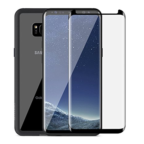 Samsung Galaxy S8 Screen Protector & Case Combo, OMOTON [Curved Edges] [HD Clear] [Highly Response] 3D PET Screen Protector and [Soft TPU Edge] [Durable Acrylic Panel] Case for Samsung Galaxy S8