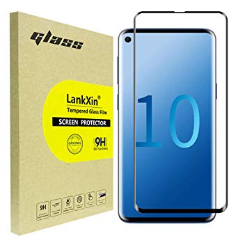Tempered Glass Screen Protector for Samsung Galaxy S10, LankXin 3D Curved Full Coverage,Anti-Scratch- Bubble-Free,Support Ultrasonic On Screen Fingerprint ID