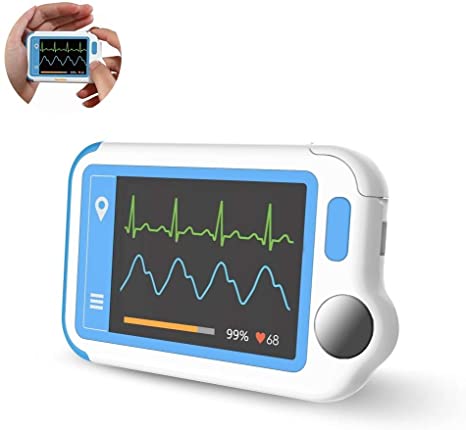 Viatom ECG Monitor Heartmate with PC Report, Portable Atrial Fibrillation Monitor, Arrhythmia/Premature Beat/Irregular Rhythm Detector, Rechargeable Heart Rate Monitor with Color Touch Screen