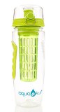 LIMITED TIME SALE Large 32oz Fruit Infuser Water Bottle - Best BPA-Free Fruit Infusion Sports Bottle Multiple Colors - Flip Top Lid w Drinking Spout Leak Proof Made of Durable Tritan Infusion Recipe eBook Included