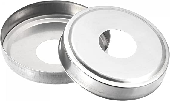 uxcell Round Escutcheon Plate, 4pcs 75 x 14mm 201 Stainless Steel Water Pipe Cover for 36.5mm Diameter Pipe