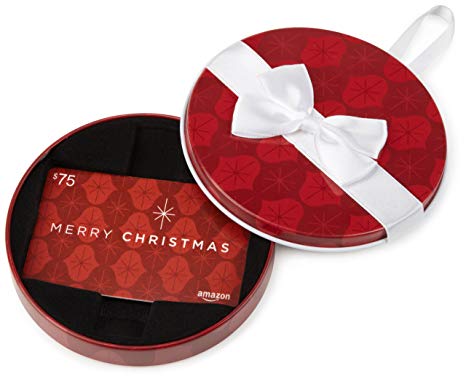 Amazon.com Gift Card in a Ornament Tin (Merry Christmas Card Design)