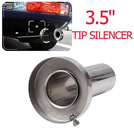 Universal Stainless Steel 3.5" Round Exhaust Muffler Exhaust Tip Removable Silencer for Acura Honda Ford