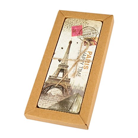 Twone European Travel Postcard Bookmark Set With 30 Bookmarks Featuring Vintage Scenes - With Eiffel Tower, Paris, Rome, London & More