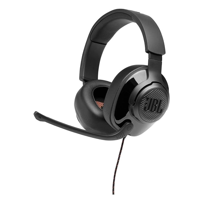 JBL Quantum 200 Wired Over-Ear Gaming Headphones- Black