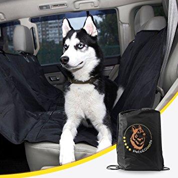 Dog Seat Covers for Cars - Washable - Waterproof - with Non-Slide Back Side - Pet Hammock for Car -Easy Installing Bench Seat Cover with Straps and Belt Holes -Comes with Storage Bag and Dog Seat Belt
