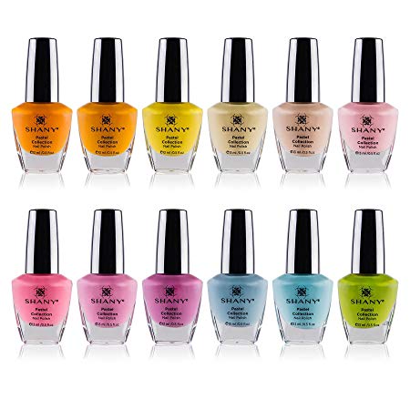 SHANY Nail Polish Set - 12 Spring Inspired Shades in Gorgeous Semi Glossy and Shimmery Finishes - Pastel Collection