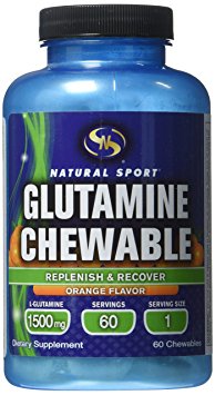 Natural Sport Glutamine Flavored Chewable, Orange, 60 Count