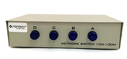 SANOXY 4 Port Network Switch (100M 4 Way Manual Sharing Switch)