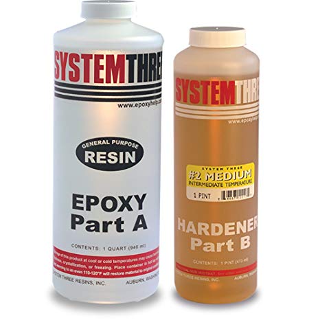 System Three 0102K42 General Purpose Epoxy Kit with #2 Medium Hardener, 1.5 Quarts, Medium Amber