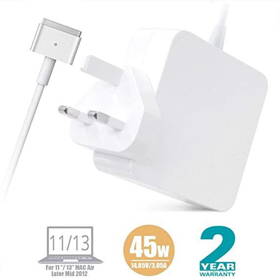 MacBook 11/13'' Mac Air Charger – 45W Magsafe 2 T-Tip MAC Power Adapter, Replacement For Apple Old MacBook Air 11/13Inch (Mid2012 Later), Mac air Laptop charger For A1435 A1436 A1465 A1466