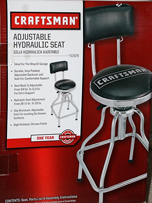 Craftsman Adjustable Hydraulic Seat Stool, Black