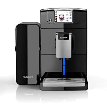 Cuisinart EM1000U Veloce Fully Bean to Cup Coffee Machine, Automatic Milk, Compact, Black, Built in Grinder, 1550 W