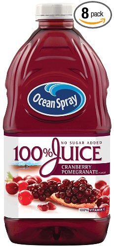 Ocean Spray 100% Juice Cranberry Pomegranate, 60 Ounce Bottles (Pack of 8)