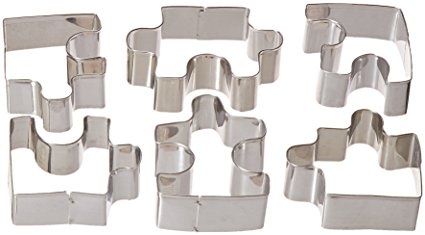 Fox Run Brands Puzzle Pieces Cookie Cutter Set, Metallic