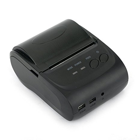 Bluetooth 4.0 Direct Thermal Printer - USB Interface - Monochrome - Receipt Print-Bluetooth Wireless 58mm 2 Inch Thermal Dot Receipt Printer Android Mobile PC Compatible