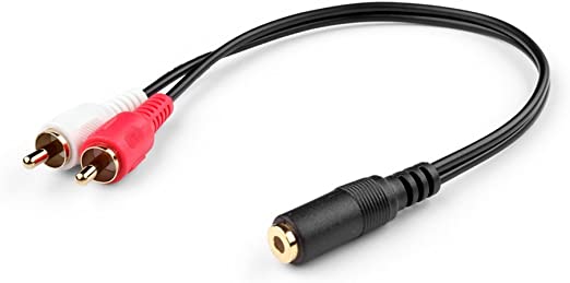 TNP 3.5mm to RCA Stereo Audio Cable Adapter - 3.5mm Female to Stereo RCA Male Bi-Directional AUX Auxiliary Male Headphone Jack Plug Y Splitter to Left/Right 2RCA Male Connector Plug Wire Cord