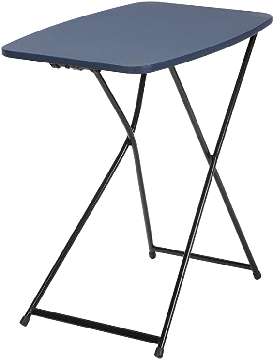 Cosco Products 37129DBK2E 18" x 26" Indoor/Outdoor Adjustable Height Personal Folding Tailgate Table, Dark Blue, 2 Pack