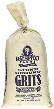 Palmetto Farms Mixed Yellow and White Stone Ground Grits 2 LB - Non-GMO - Just All Natural Corn, No Additives - Naturally Gluten Free, Produced in a Wheat Free Facility - Grinding Grits Since 1934
