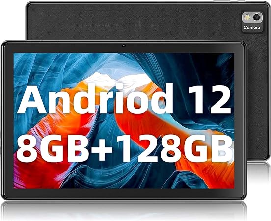 SGIN Android 12 Tablet, 10 Inches Tablets 8GB RAM 128GB ROM with Octa-Core Processor, FHD 1920 * 1200 IPS Screen, WiFi, Bluetooth 5.0, 5MP 8MP Dual Camera, 6000mAh, 256GB Expansion (Black)