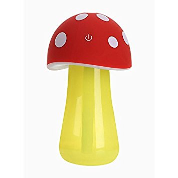 AmiCool 200ml Mushroom Mini USB Humidifier Purifier with LED Light for Office Home Car travel(Red)