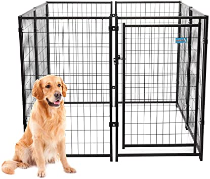 JAXPETY 47”H Large Dog Pens 8-Piece Pet Playpen Outdoor & Indoor, Heavy-Duty Metal Fence Puppy Play Crates Dog Kennels Enclosure, Black