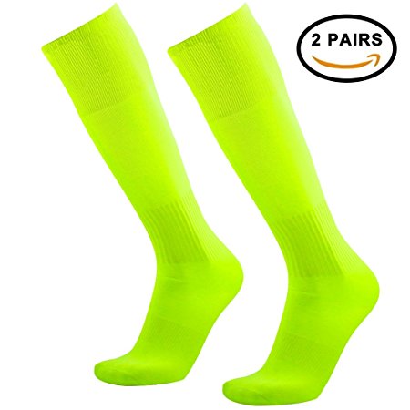 3street Unisex Athletic Knee High Breathable Compression Solid Tube Soccer Socks 2/6/10 Pairs