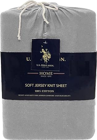 U.S. Polo Assn. All Season, Soft and Cozy T-Shirt Material, 1800 Thread Count 4-Piece Heather Jersey Sheet Set