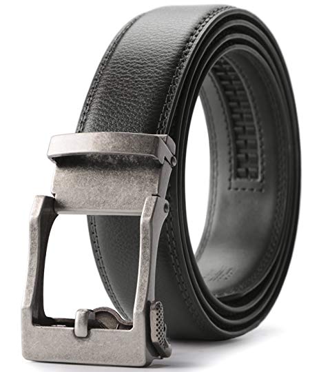 JASGOOD Men’s Genuine Leather Ratchet Dress Belt for men with Automatic Buckle,In a Nice Gift Box