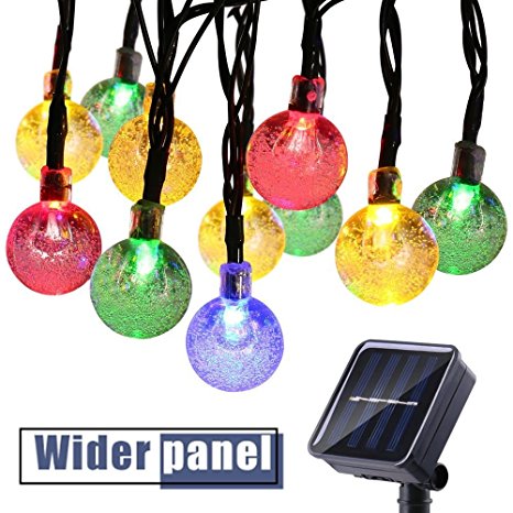 Solar String Lights 30 LED 20Ft Outdoor Waterproof Christmas Lights Crystal Bubble Ball Fairy Lights for Garden Patio Christmas Decorations or Party Decorations (Multi Color)
