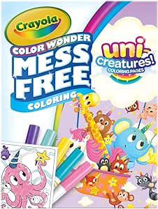 Crayola Color Wonder Unicreatures, Unicorn Mess Free Coloring Pages & Markers, Gift for Kids, Ages 3, 4, 5, 6,